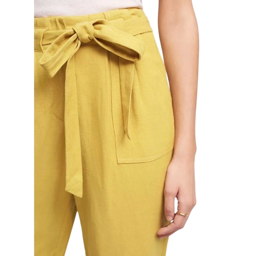 Anthropologie Mo:Vint New York Linen Blend Ankle Cropped Casual Pants Size Small - Picture 3 of 12